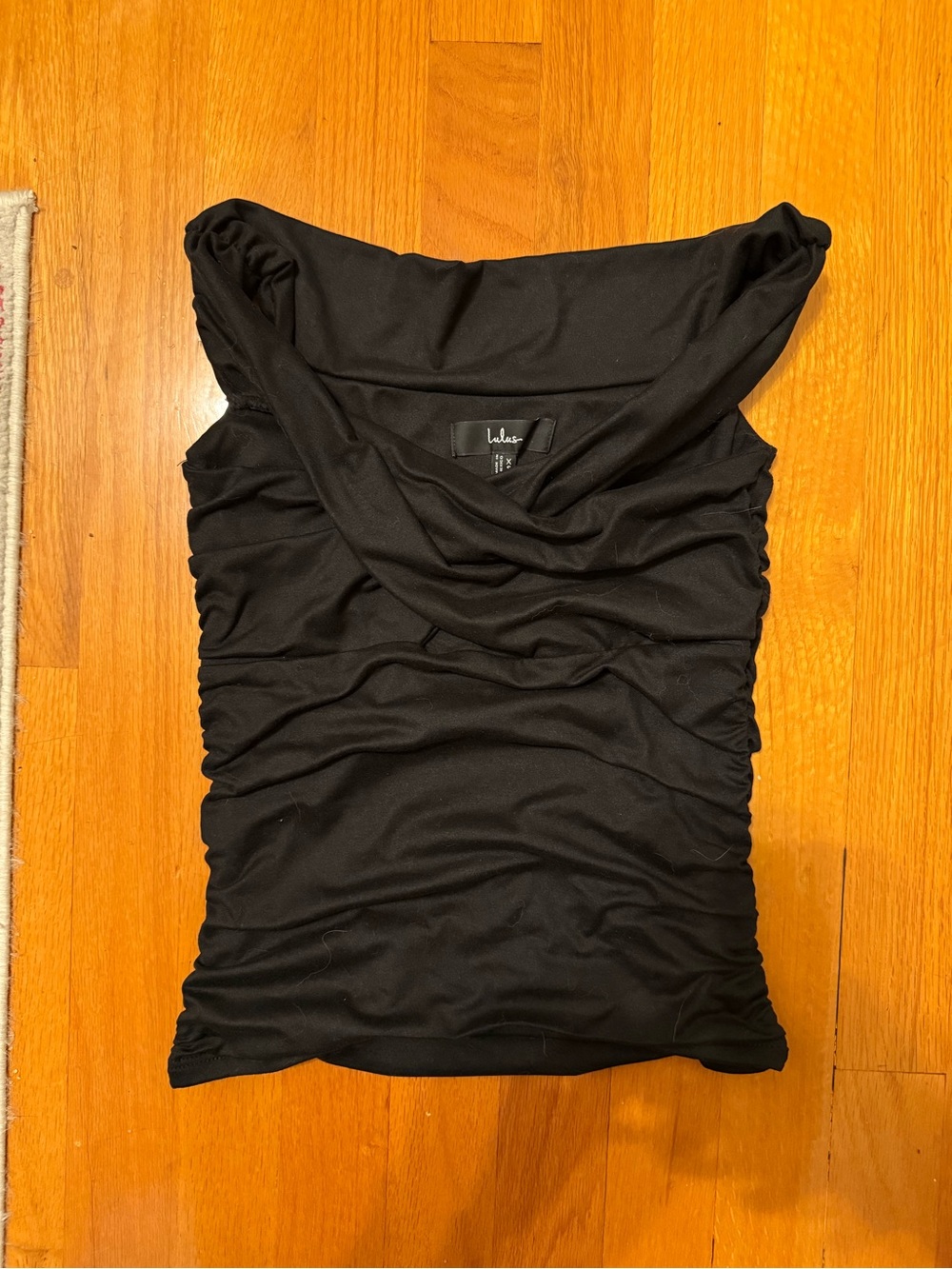 Lulu's Black Ruched Off-Shoulder Camisole